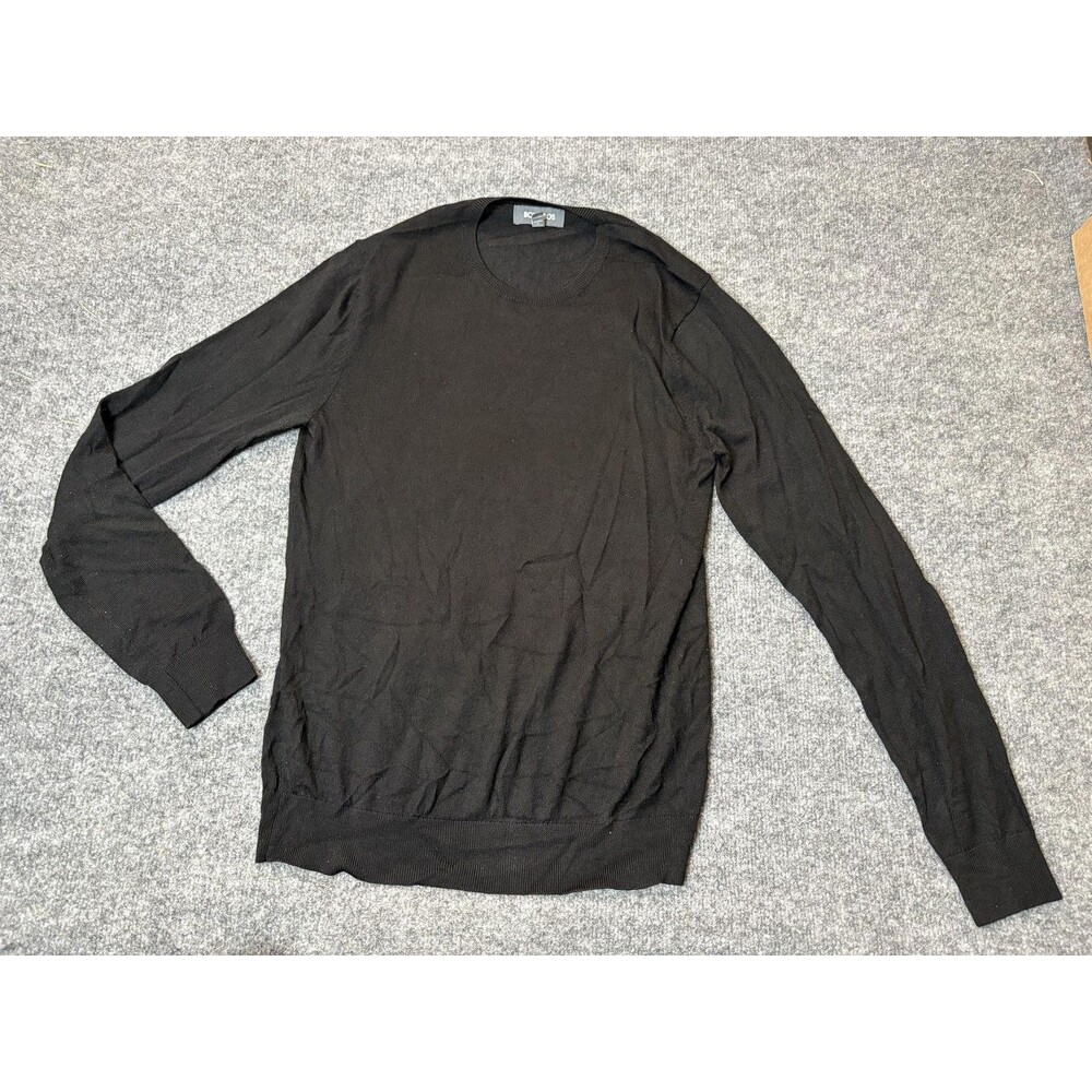 Bonobos Sweater Mens S Black Merino Wool Crew Neck Lightweight Knit Pullover